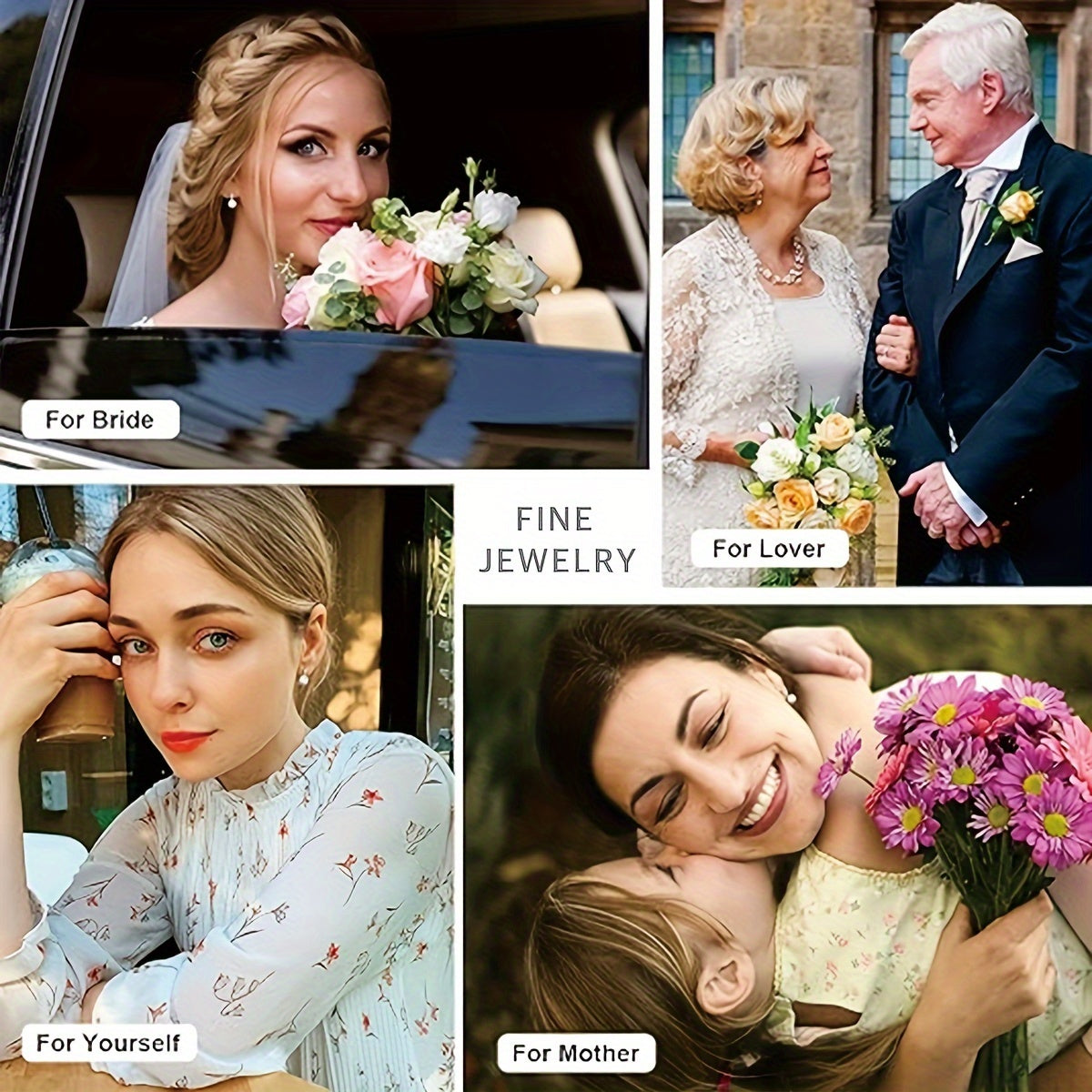 S925 Silver Half Wall Engagement Ring 18K Gold Plated Valentine's Day Gift