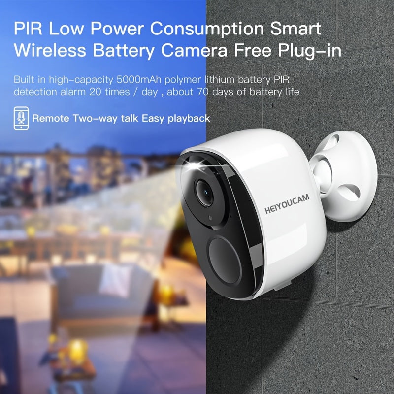 3MP Wireless Outdoor Security Camera with Night Vision Spotlight Solar Powered Human Detection Two-Way Audio SD Cloud Storage