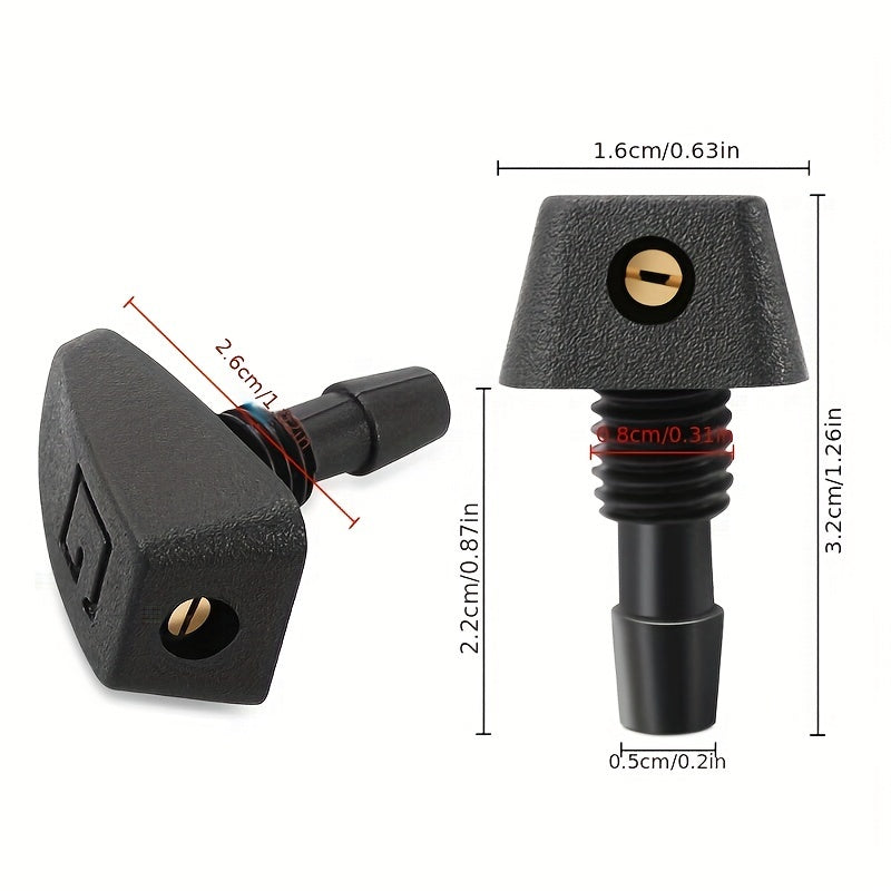 2pcs Car Windshield Wiper Nozzle Spray Kit Brass Durable PVC Adjustable Flow