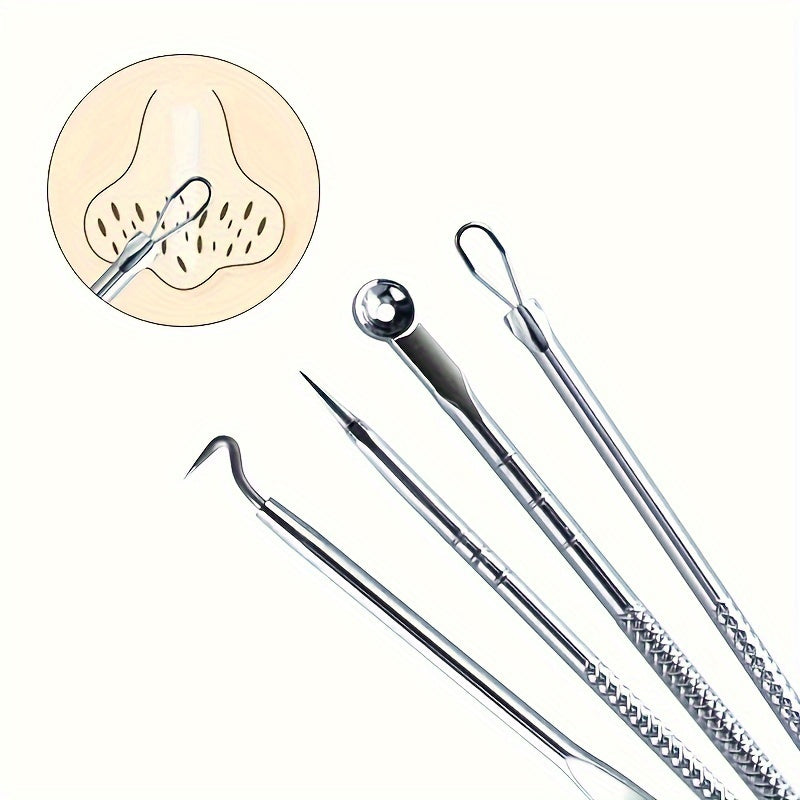 Women Blackhead Removal Needle Set 4 Pcs Pore Cleanser Blemish Skin Care