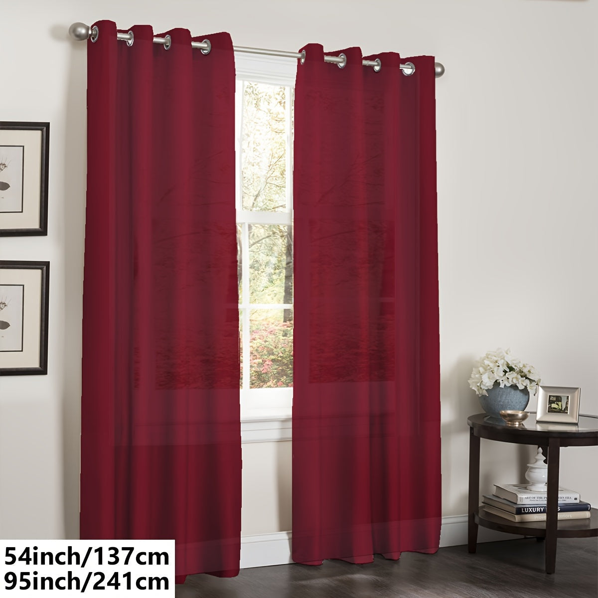 Imitation Silk Rope Curtain for Bedroom and Living Room Single Panel