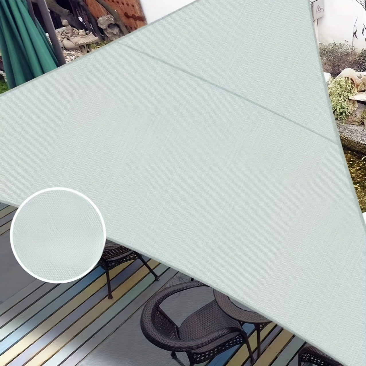 Heavy-Duty Solution-Dyed Polyester Sun Shade Sail Triangular Canopy UV Block Outdoor Garden