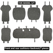 Премиальные льняные передние чехлы для сидений для Tesla Model 3/Y мягкие съемные моющиеся защитные чехлы для автомобильных сидений