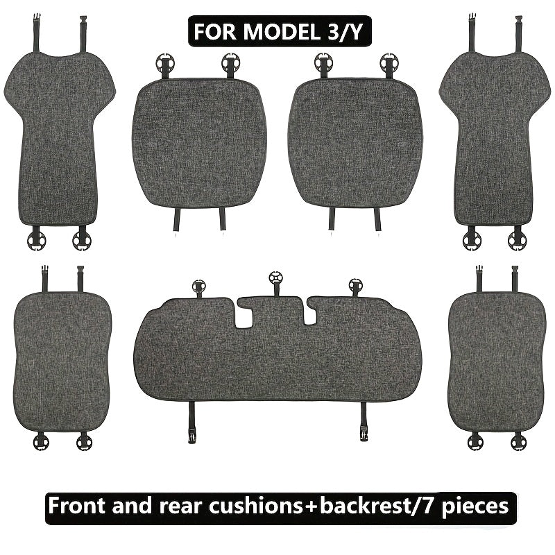 Премиальные льняные передние чехлы для сидений для Tesla Model 3/Y мягкие съемные моющиеся защитные чехлы для автомобильных сидений