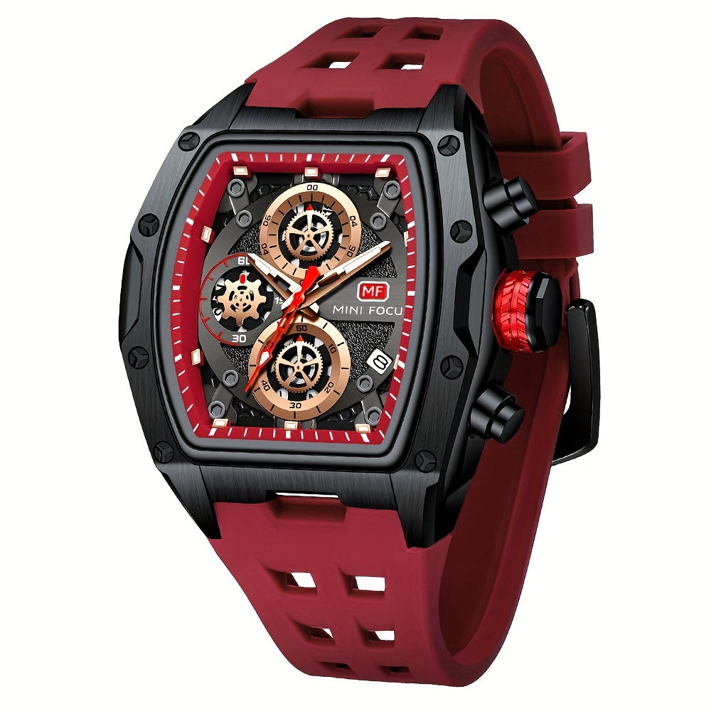 Women's Mini Focus Sport Quartz Watch with Orange Silicone Strap Chronograph Date Luminous