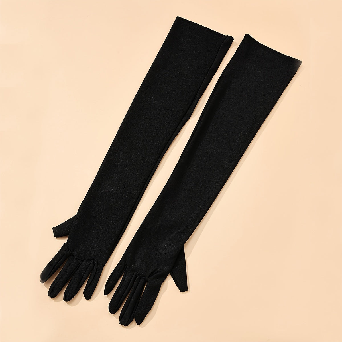 Black and White Elastic Long Gloves for Women Wedding Halloween Festival Party