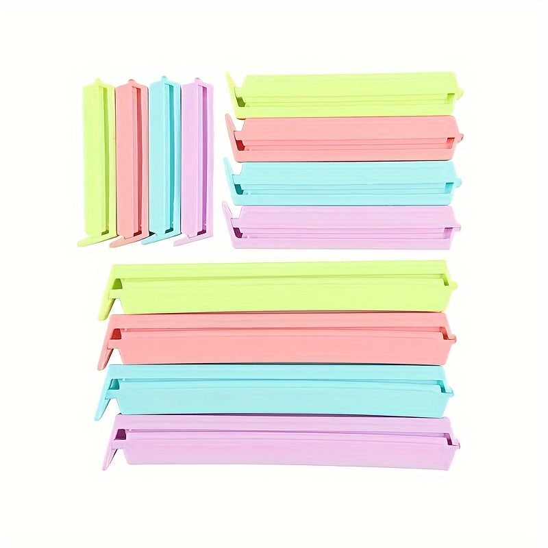 Pack of 12 Reusable Plastic Bag Clips for Sealing and Storage