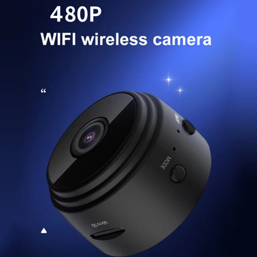 Wireless Mini Surveillance Camera 480p Wi-Fi Magnetic USB Rechargeable Home Pet Vehicle Monitoring