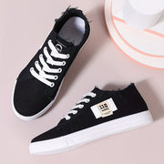 Women's Casual Slip-On Sneakers Light Blue White Black All-Season Fabric