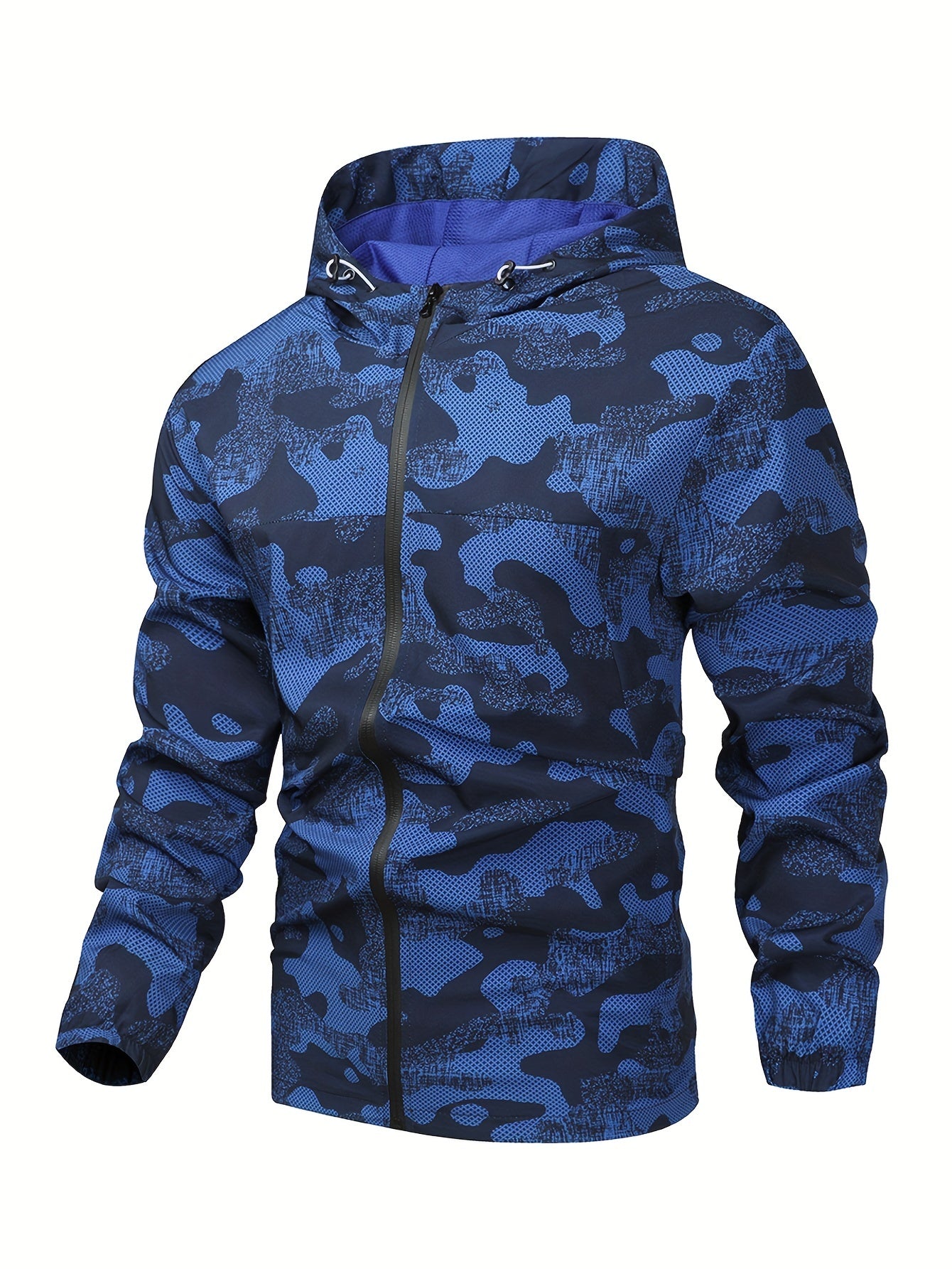 Men's Camouflage 2-Piece Casual Outfit Hooded Jacket and Breathable Pants