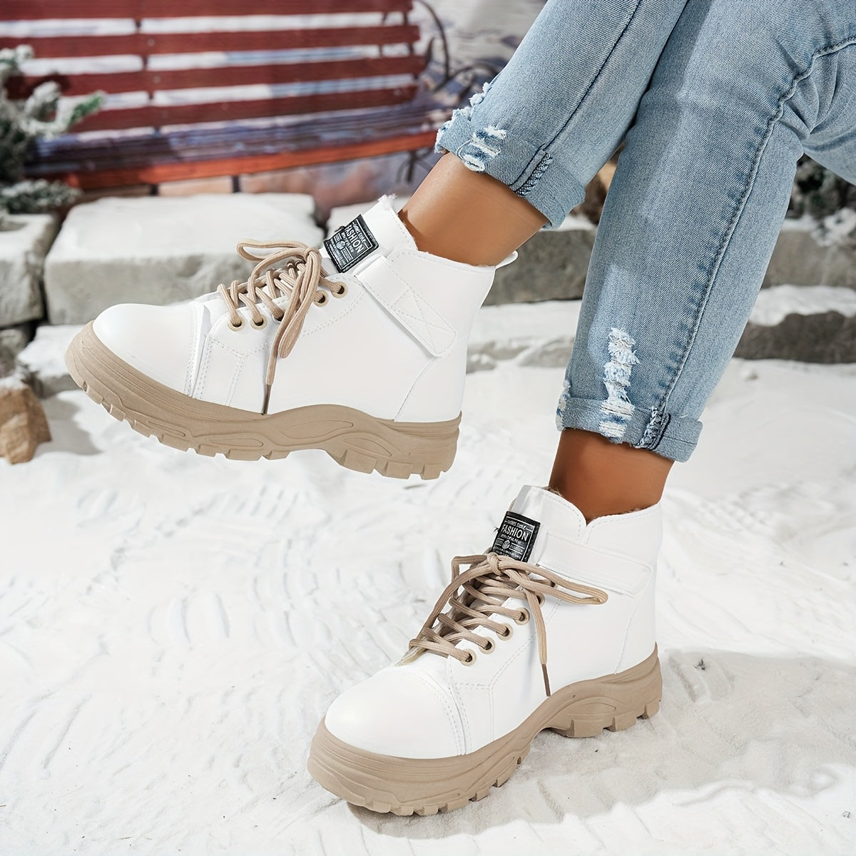 Women's Snow Boots Synthetic Cover Slip-Resistant Ankle Casual Cold Weather