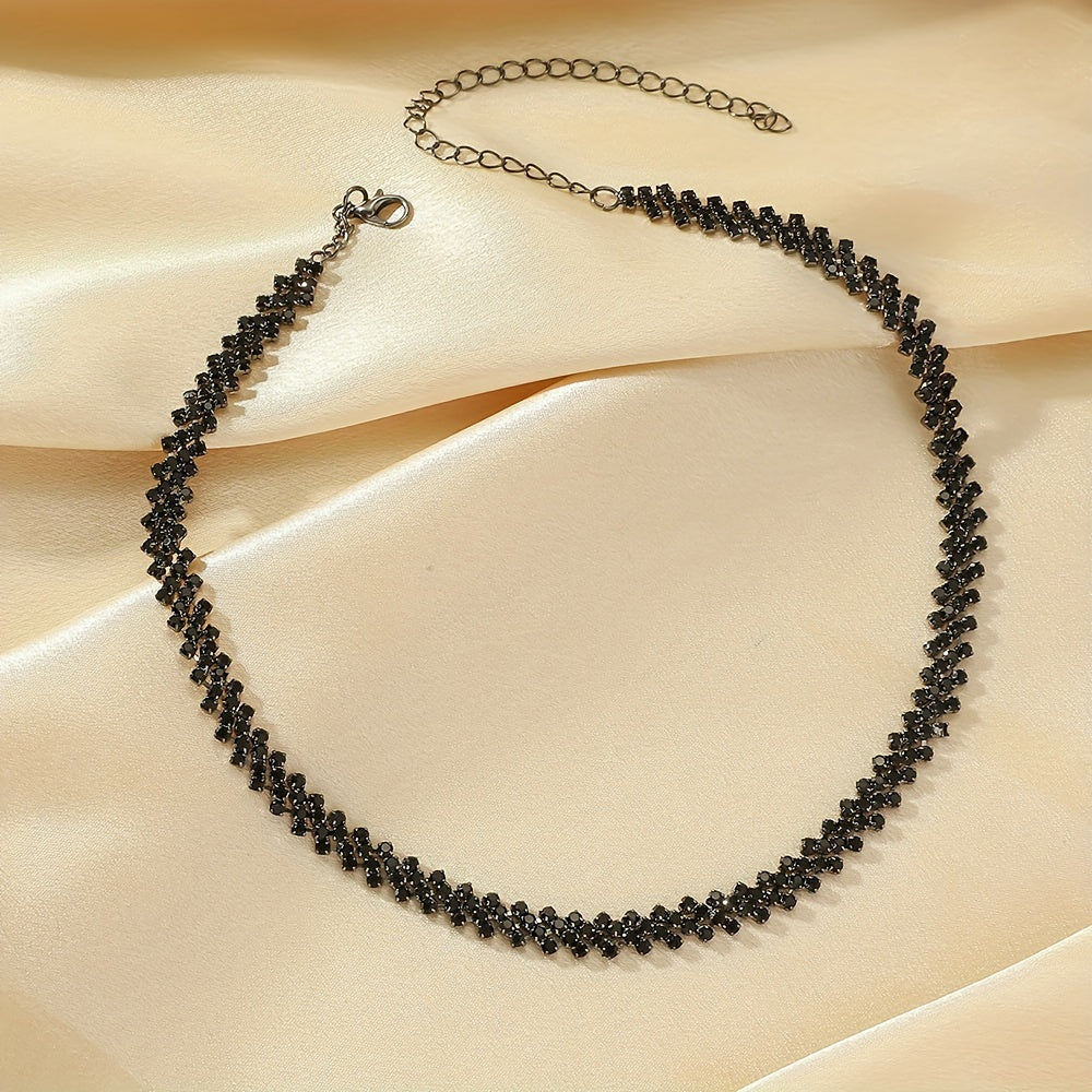 Women's Rhinestone Necklace with Tassel Pendant for Gift