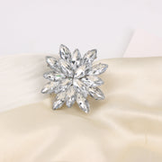 Elegant Snowflake Brooch Rhinestone Corsage Pin for Suits and Coats