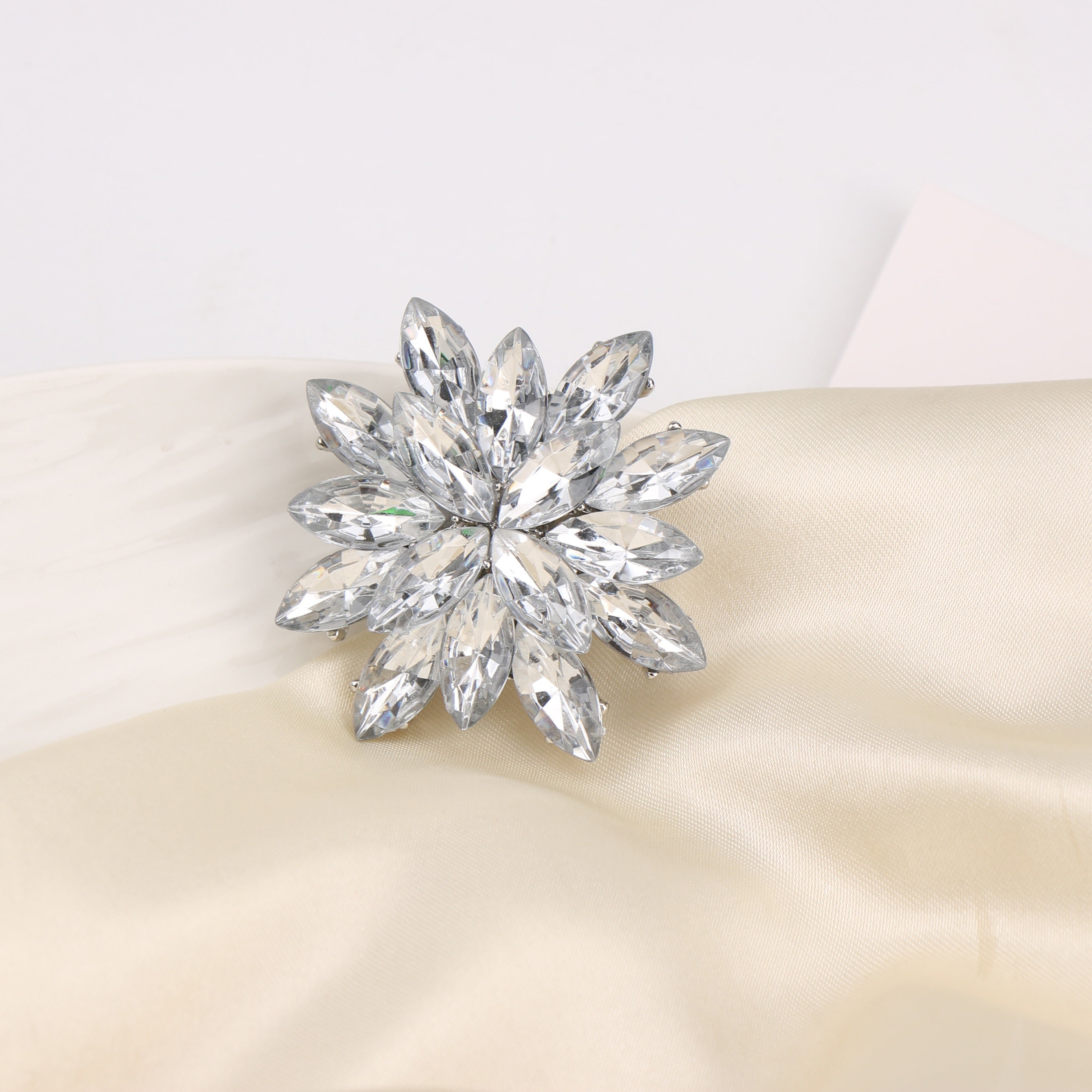 Elegant Snowflake Brooch Rhinestone Corsage Pin for Suits and Coats
