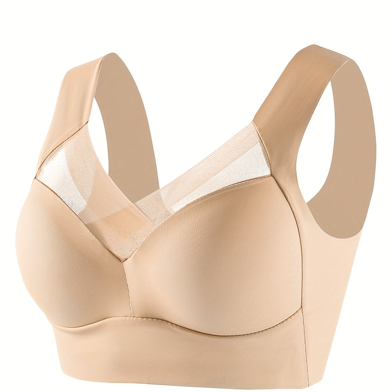 Sujetador deportivo para mujer con push-up, alta elasticidad, sin aros de acero, control lateral del pecho