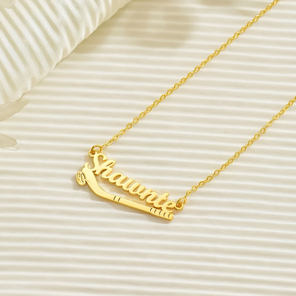 Personalized Stainless Steel Ice Hockey Necklace for Sports Enthusiasts Gift