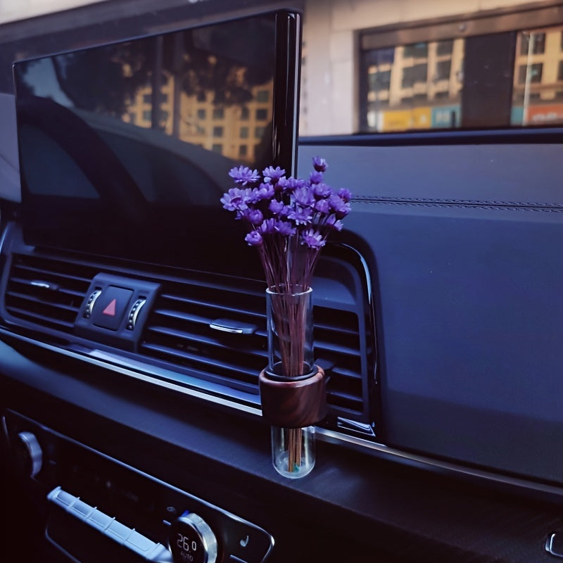 Wooden Car Vase for Center Console Air Outlet Decoration No Flowers