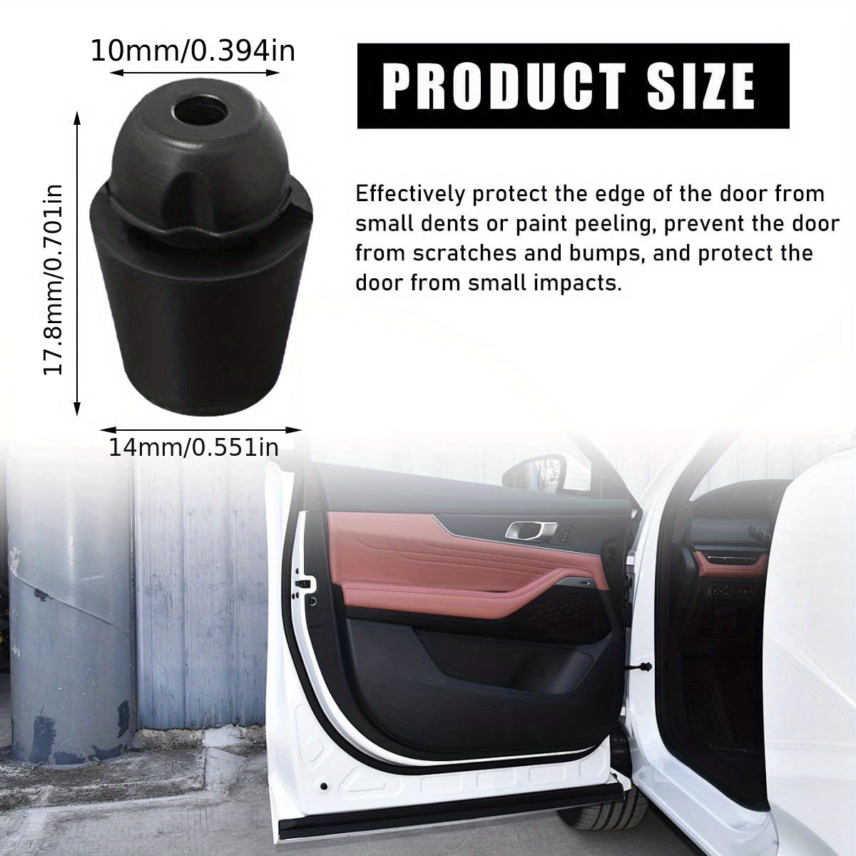 10 Pcs Rubber Car Door Overslam Bumper Guards Protector Auto Accessories