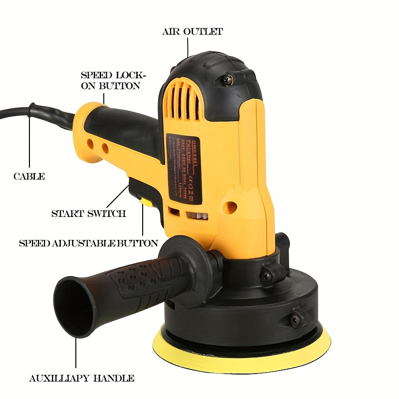 Máquina de pulido y encerado de velocidad variable con mango desmontable y accesorios