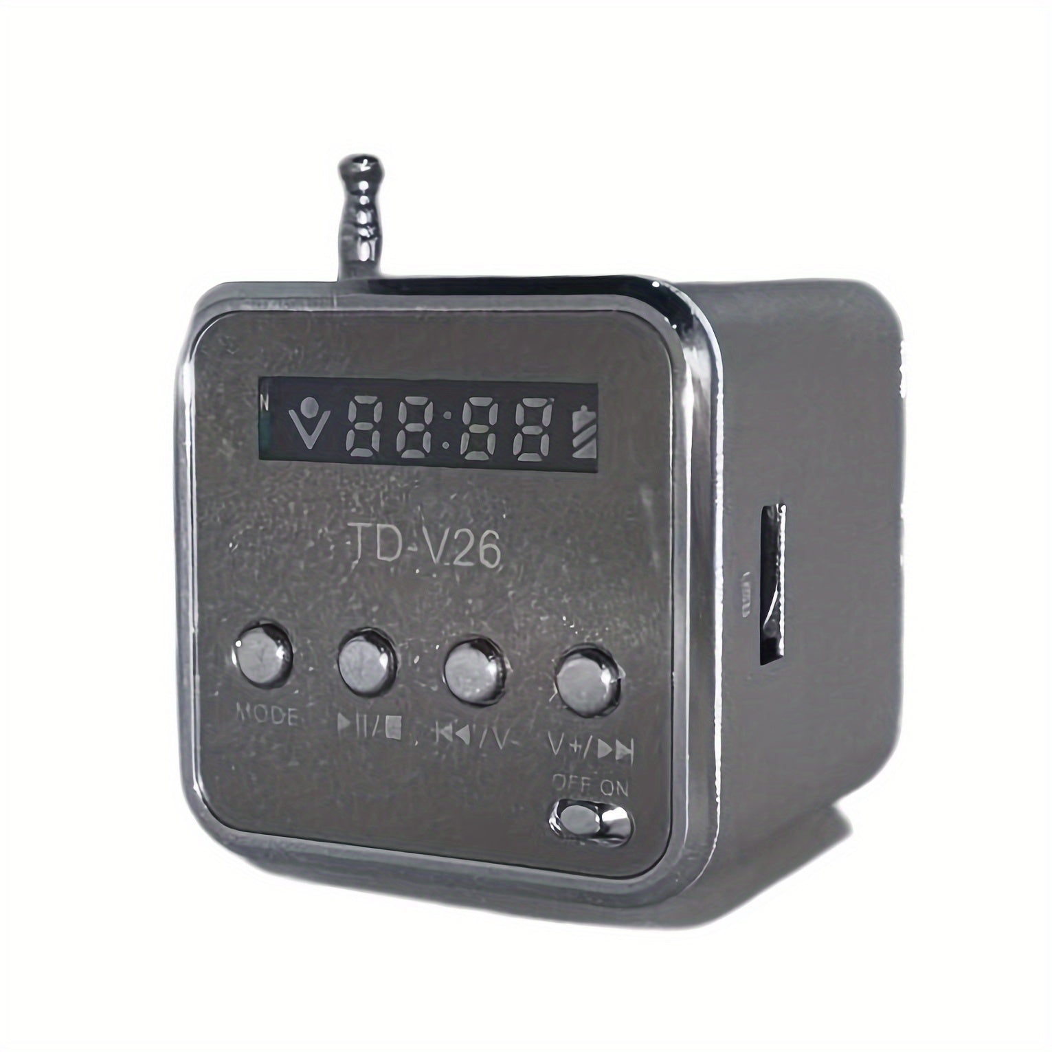 Reproductor de audio estéreo portátil mini con radio FM, tarjeta TF y soporte para U Disk