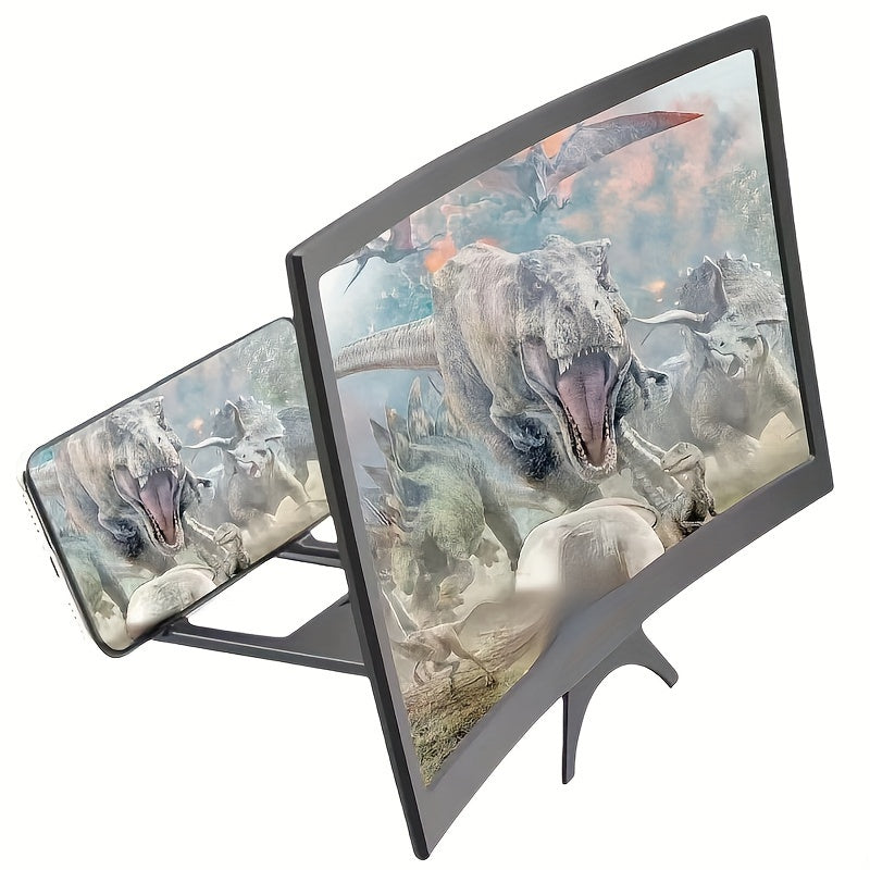 Portable Plastic Smartphone Screen Magnifier with Curved HD Display for Movies Videos and Gaming