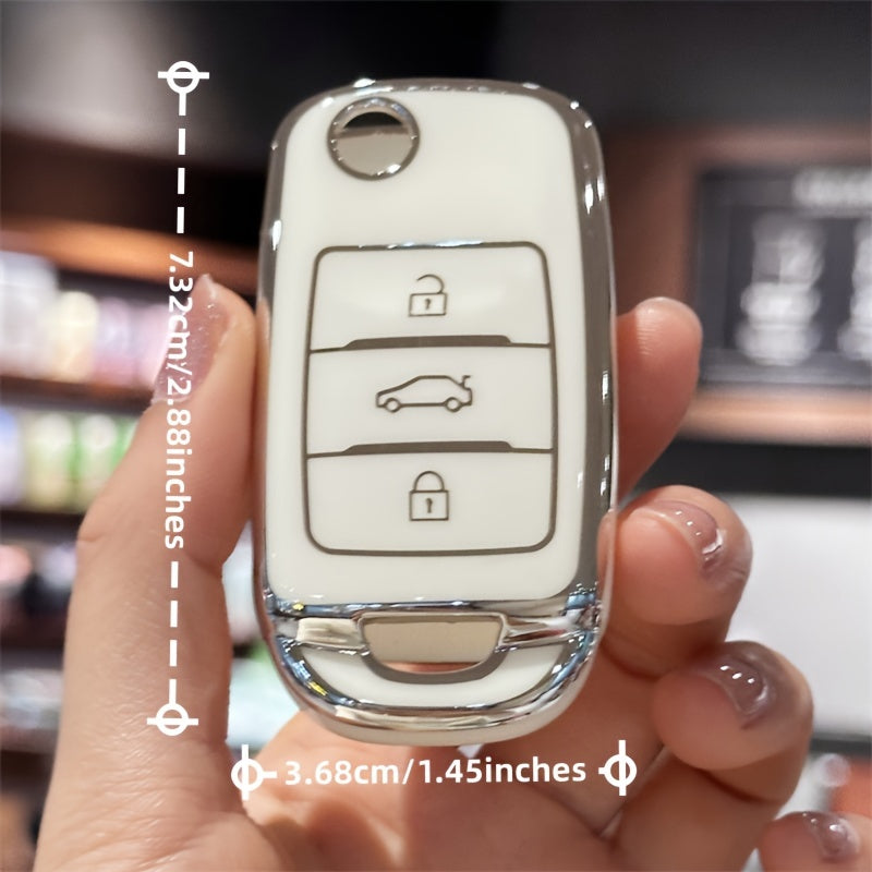 Durable TPU Key Fob Cover for Vehicle with Lock Unlock Trunk Panic Symbols