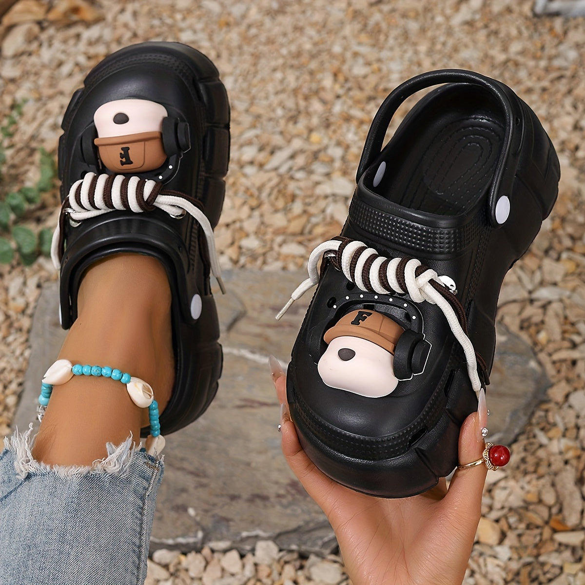 Women EVA Slip-On Flat Mules Solid Color Garden Clogs Casual Beach Shoes