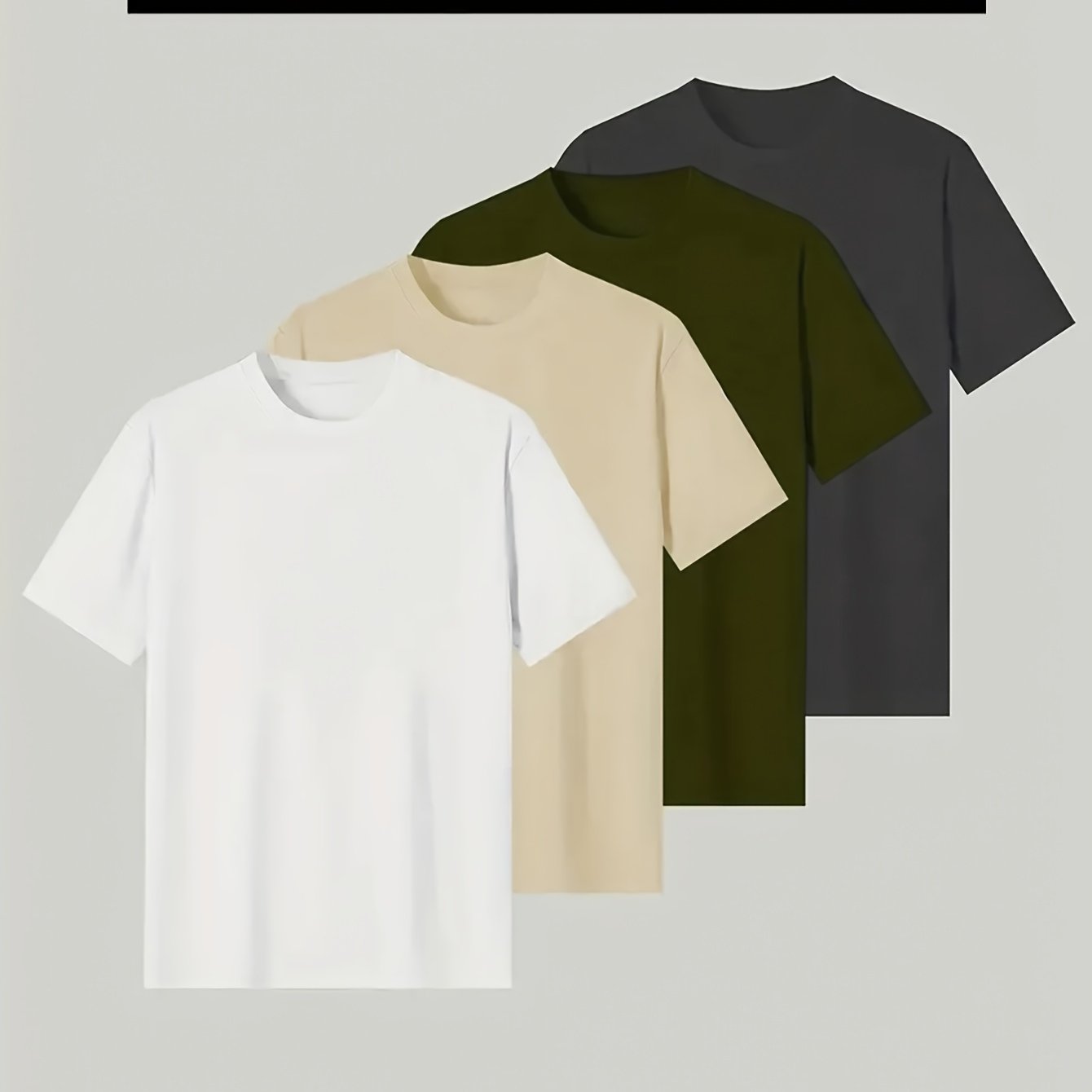 Men's 4-Pack Classic Fit Short Sleeve T-Shirts Breathable Comfortable Casual