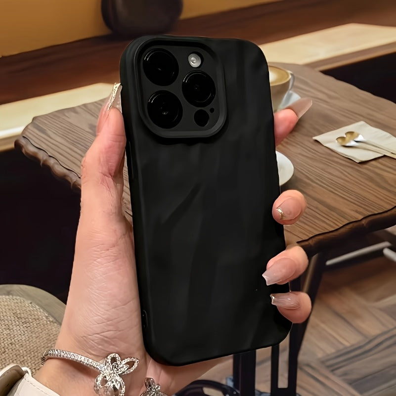 Ruched Folding Phone Case for iPhone Shockproof TPU Candy Color Protection