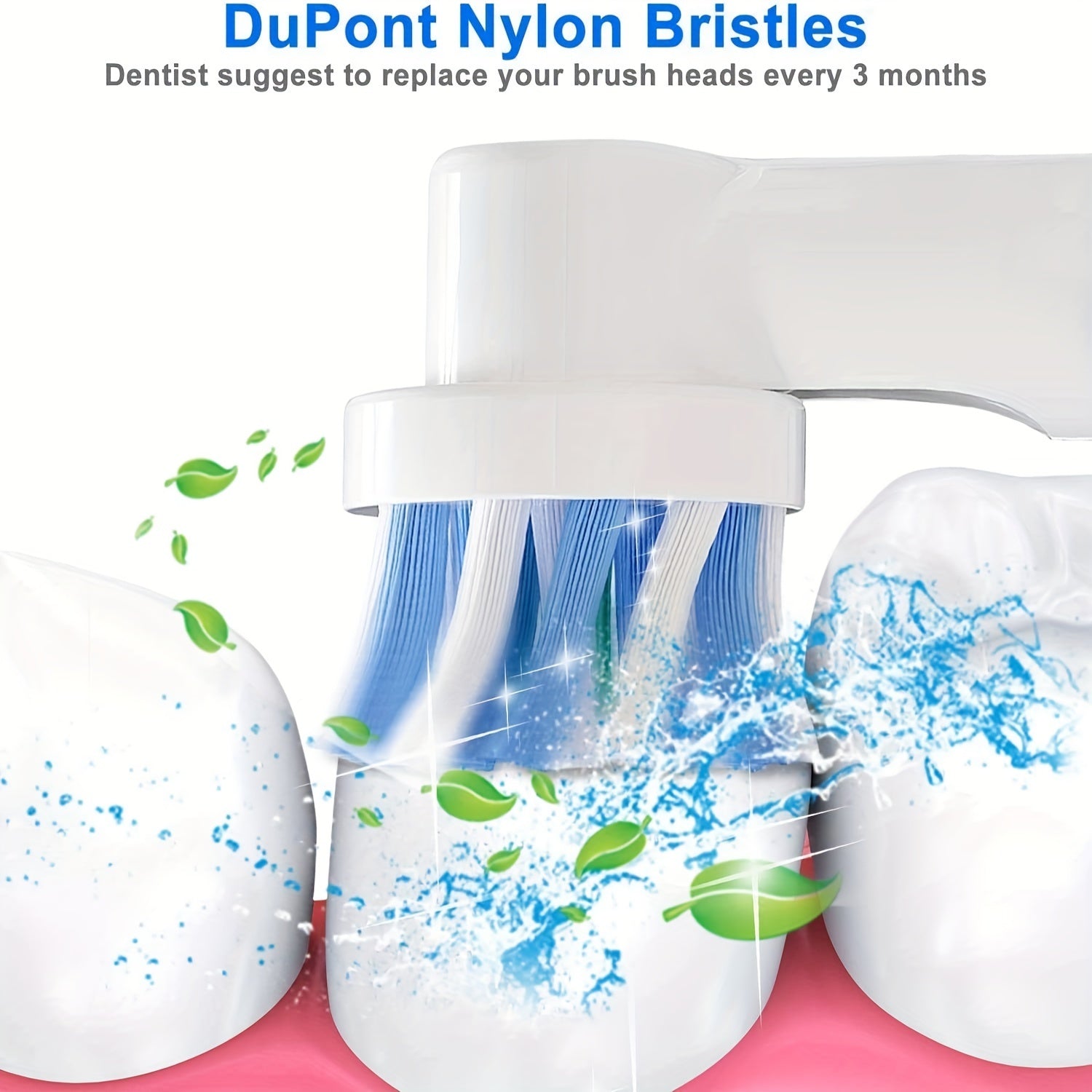 Unisex Replacement Toothbrush Heads 12/16 Pcs Durable Nylon Bristles