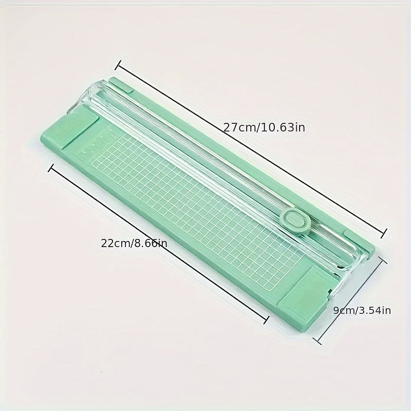 Compact A4 Paper Cutter with Ruler Dual-Direction for Photos and Stationery in Pink Blue Green Purple Black