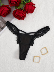 Women’s Lace Cross Strap Thong Lingerie Panties Low Waist Sexy Underwear