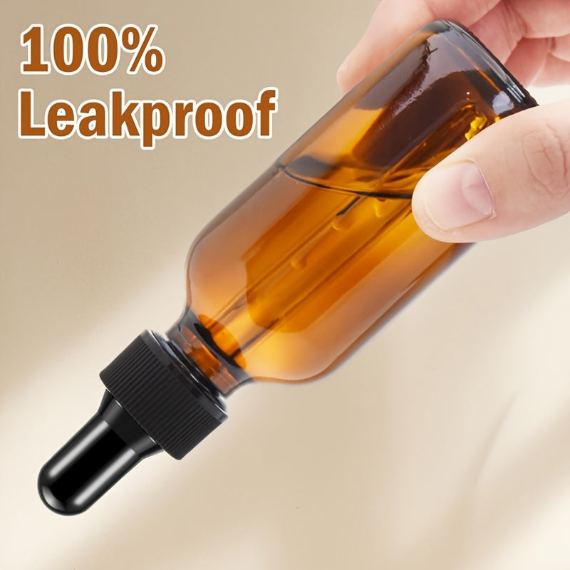 Botellas de vidrio ámbar con cuentagotas de 30ml y 60ml, conjunto con cuentagotas de vidrio azul para cosméticos, perfumes y aceites esenciales