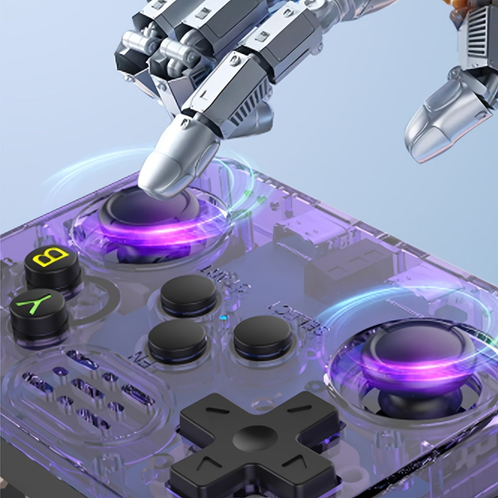 Retro Handheld Gaming Console with 8.89cm IPS Display 64GB Storage 20+ Emulators Rechargeable Battery Black White Purple