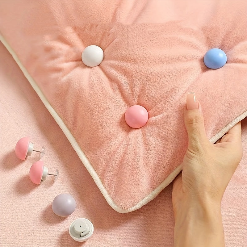 Set of 5 Pink Mushroom Head Bed Sheet Fasteners Non-Slip Discreet Quilt Holders