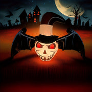 Inflatable Halloween Decor Skull and Bat 119.38cm PVC Outdoor Indoor Ornament
