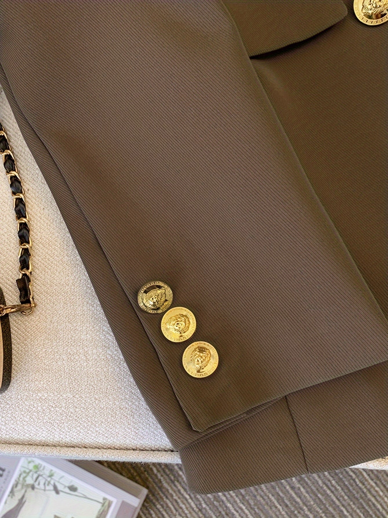 Sunygal Ayollar uchun Ikki Qavatli Blazer - Oddiy Rangda - Uzun Yengli, Odatdagi H-Fit Polyester Kostyum Jaqeti