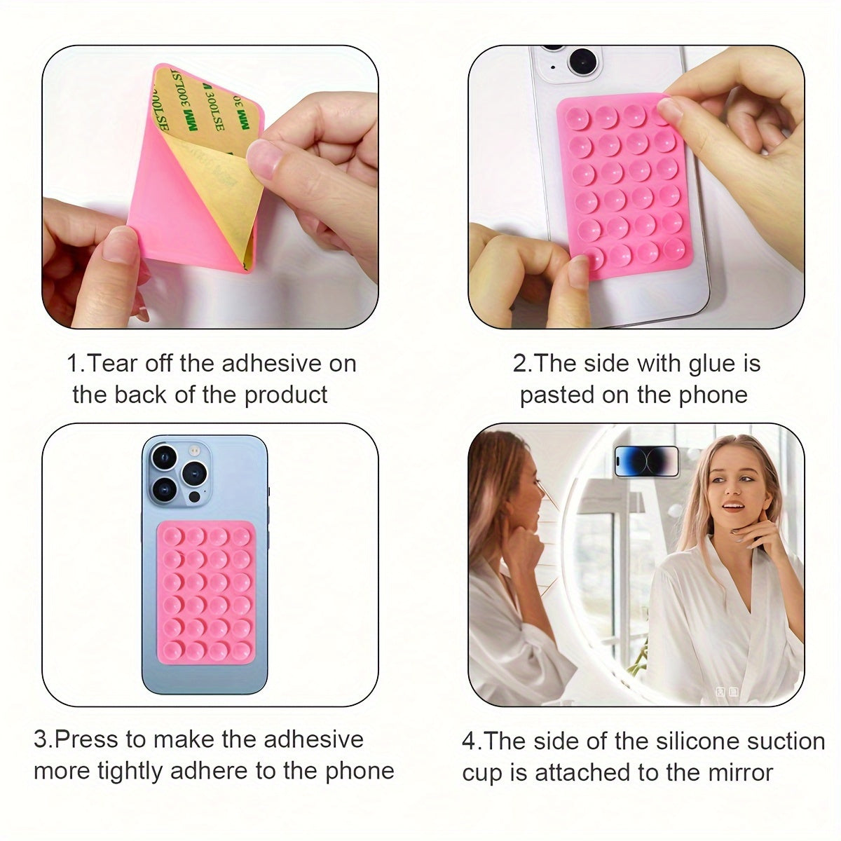 Silicone Suction Cup Phone Holder Waterproof Adhesive Universal Smartphone Support