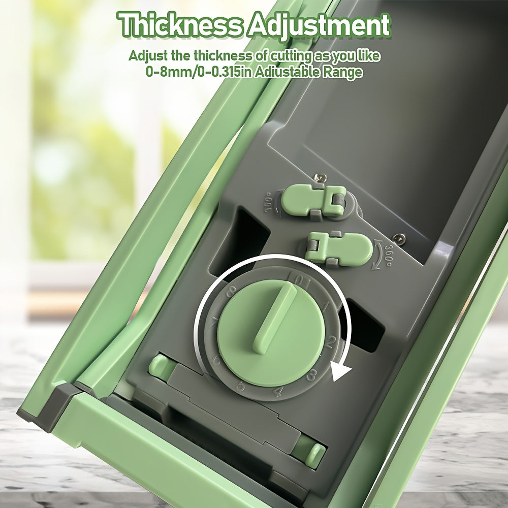 Adjustable Safety Vegetable Slicer with Stainless Steel Blade for Fruits and Vegetables