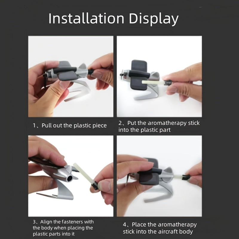 Solar Powered Rotating Aircraft Car Dashboard Decoration Gift for Car Enthusiasts