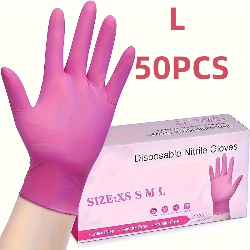 Одноразовые перчатки светло-розового цвета для уборки.