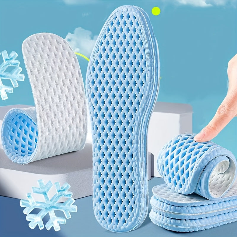 Unisex Summer Gel Insoles Barefoot Shoe Inserts Moisture-Wicking 2 Pairs