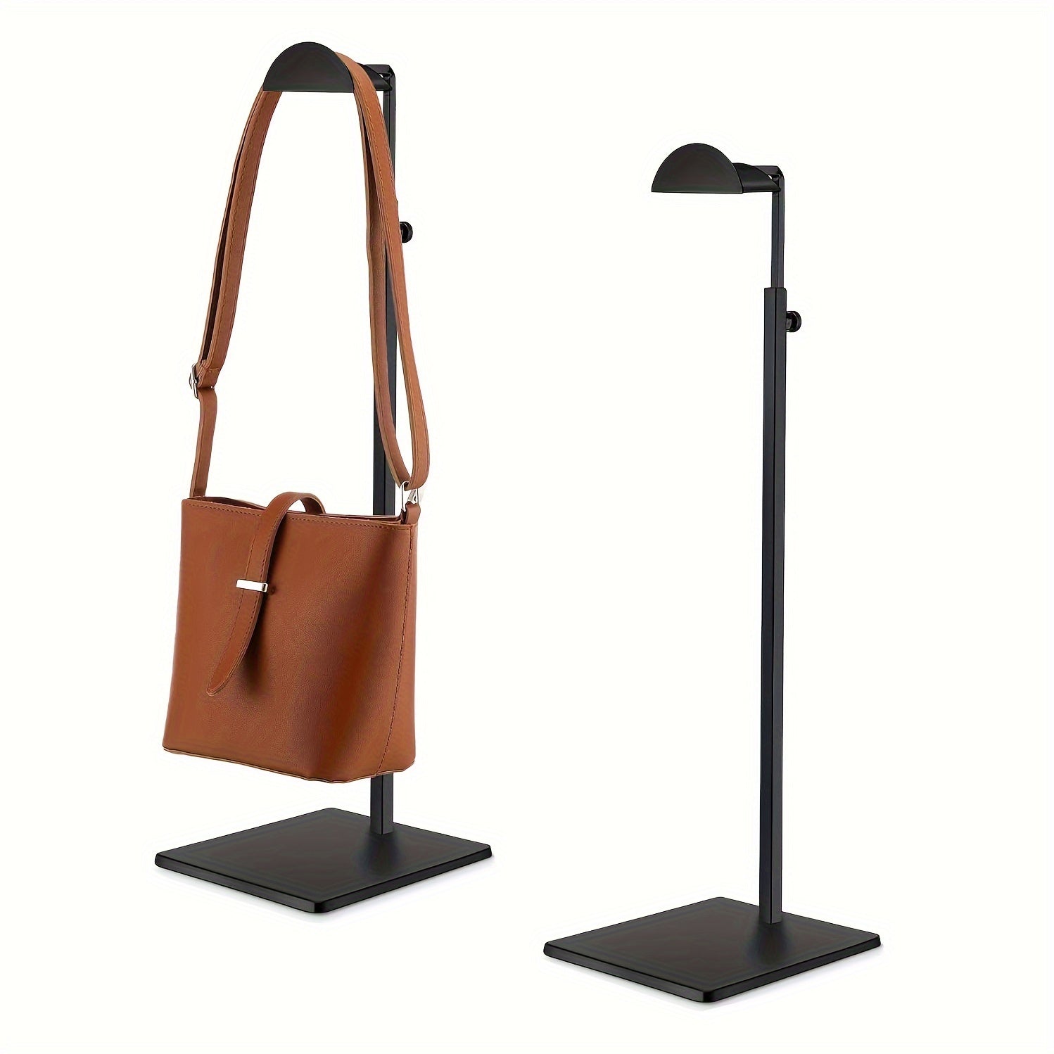 Soporte de exhibición para bolsos de metal con altura ajustable para boutiques y mostradores