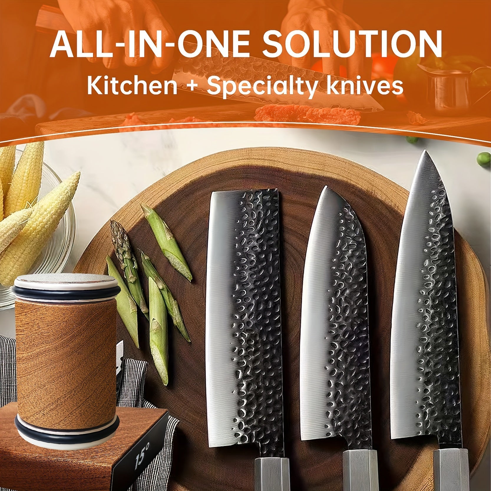 1-Piece Rolling Knife Sharpener Kit for Home Kitchen and Restaurant Use