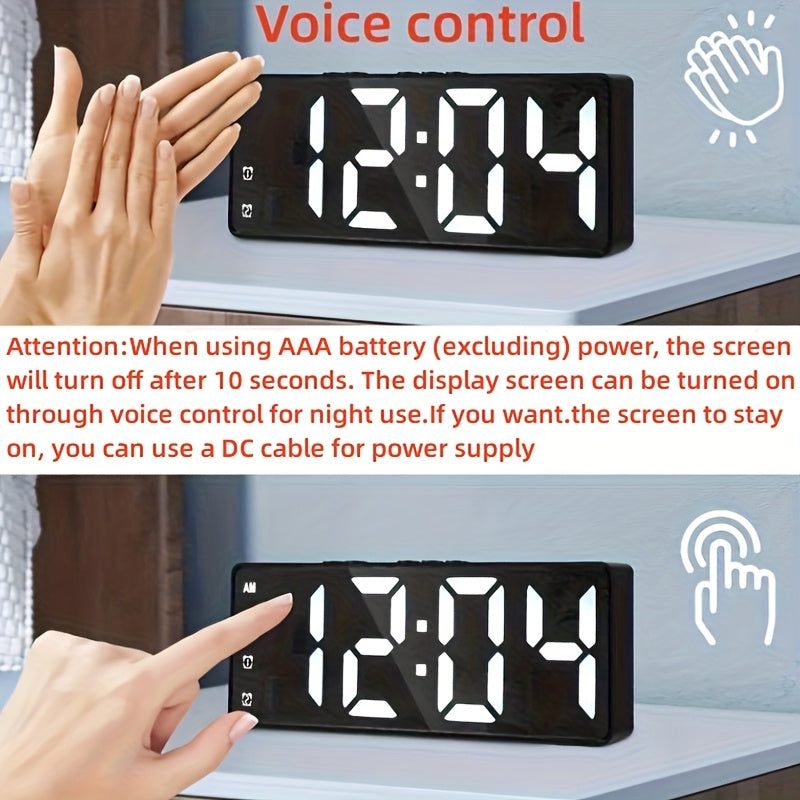 Digital LED Alarm Clock with Temperature Display 12/24 Hour Snooze USB or AAA Power for Bedroom Living Room