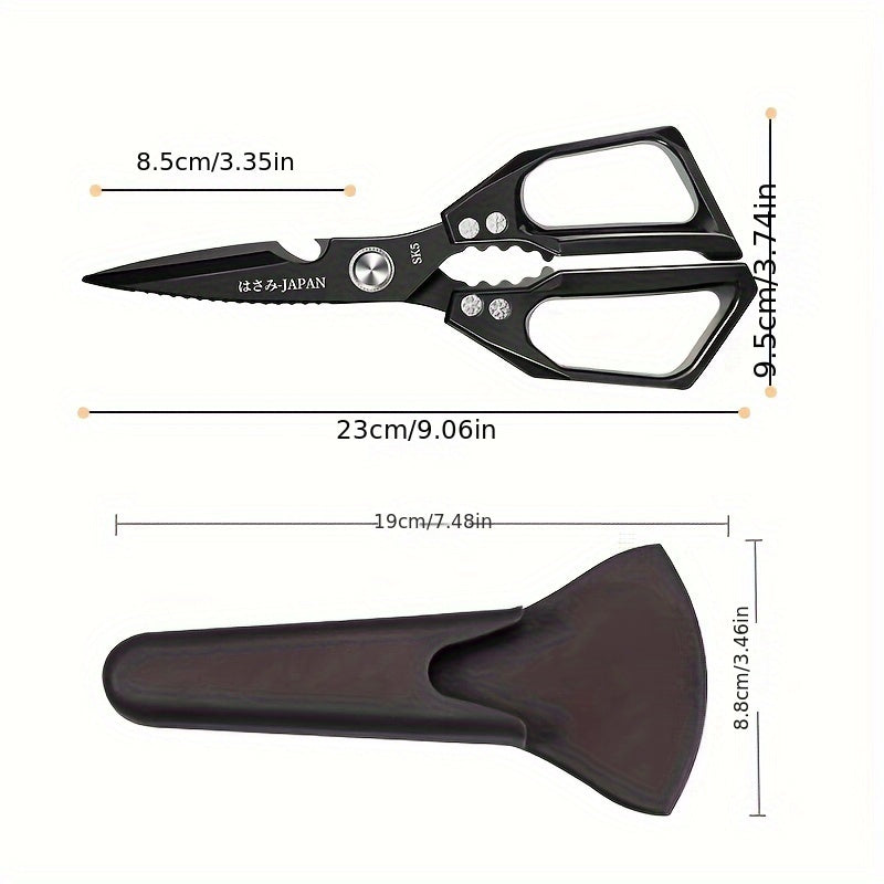 Japanese Style SK5 Kitchen Scissors Set Black Titanium Stainless Steel Multi-Functional Household Cutting