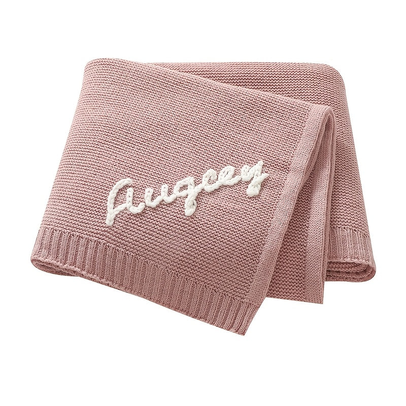 Personalized Name Blanket Soft Acrylic Knit 100x80cm Cozy Gift for All Seasons