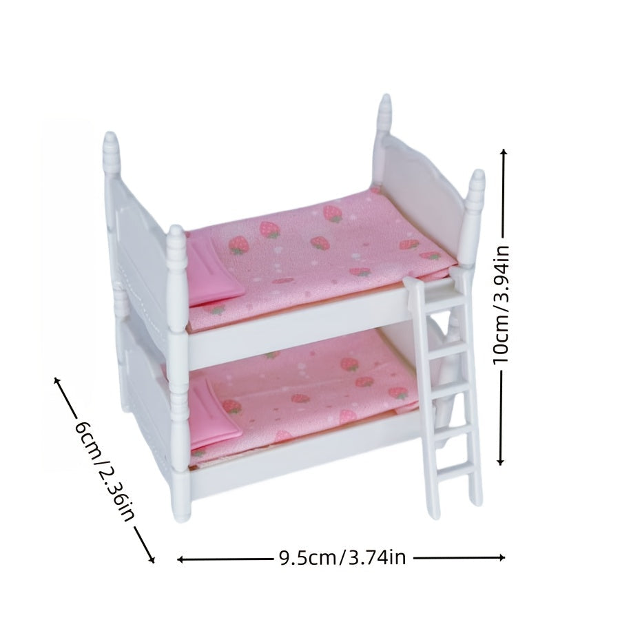 Modelo de litera de dormitorio miniatura para decoración y colección