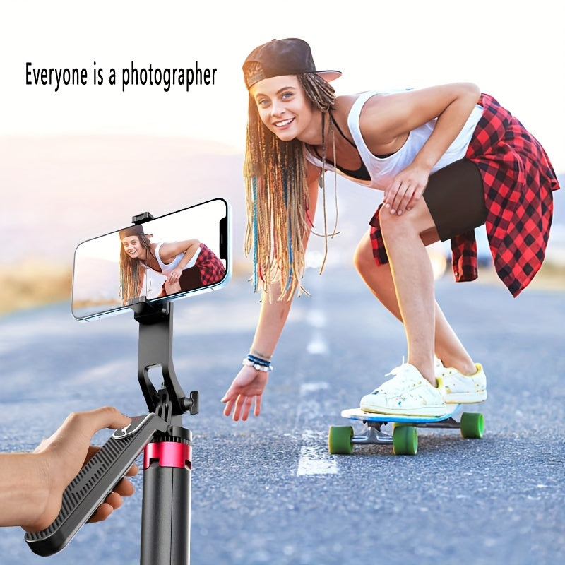 HKXYK 1 dona Selfie tayoqchasi tripod, simsiz masofadan boshqarish pultiga ega va 360° aylanuvchi telefon ushlagichi, universal ulanish, video yozish va jonli efir uchun portativ alyuminiy tripod, zaryadlanadigan batareya