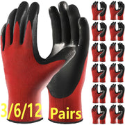 Unisex Breathable Gardening Gloves 3/6/12 Pairs Abrasion-Resistant